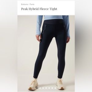 Athleta Peak Hybrid Fleece Tight - Navy, Size M